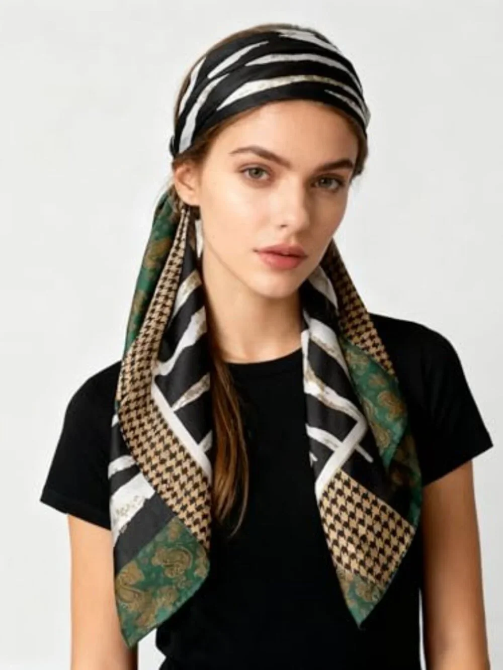 43 Inch Extra Large Square Silk Feeling Scarf Shawl Wrap Hair Sleeping Headscarf